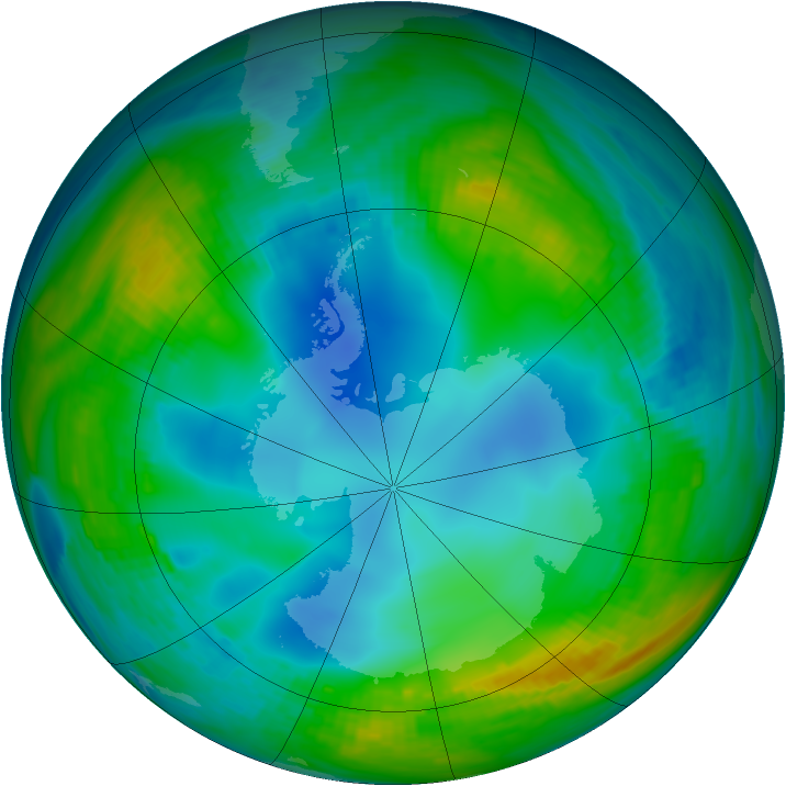 Antarctic ozone map for 25 May 1979
